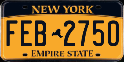 NY license plate FEB2750