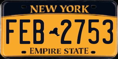 NY license plate FEB2753