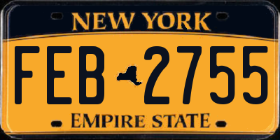 NY license plate FEB2755