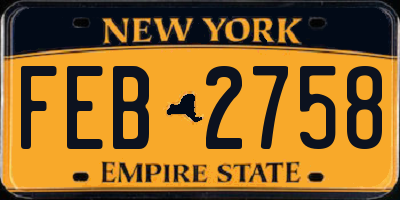 NY license plate FEB2758