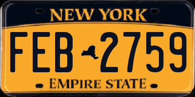 NY license plate FEB2759