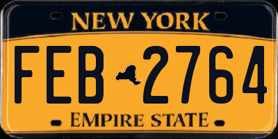 NY license plate FEB2764