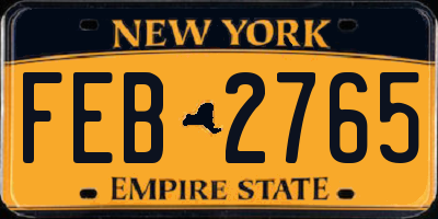 NY license plate FEB2765