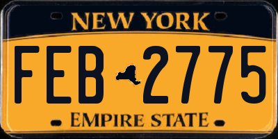 NY license plate FEB2775