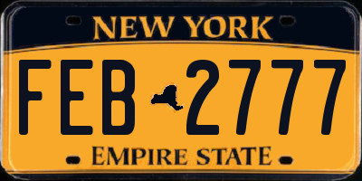 NY license plate FEB2777