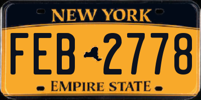 NY license plate FEB2778