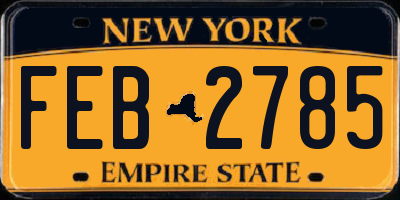 NY license plate FEB2785