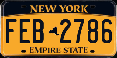 NY license plate FEB2786