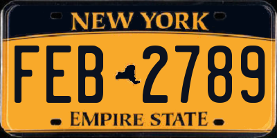 NY license plate FEB2789
