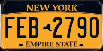 NY license plate FEB2790