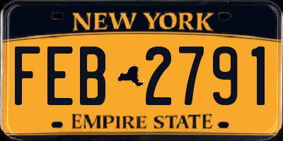 NY license plate FEB2791
