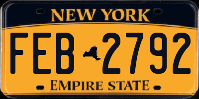 NY license plate FEB2792