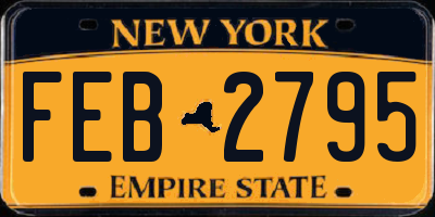 NY license plate FEB2795