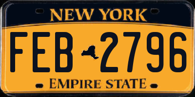 NY license plate FEB2796