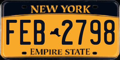 NY license plate FEB2798