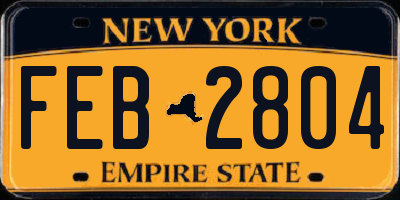 NY license plate FEB2804