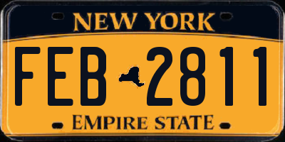 NY license plate FEB2811