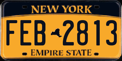 NY license plate FEB2813