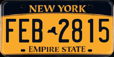 NY license plate FEB2815