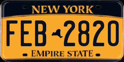 NY license plate FEB2820
