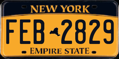 NY license plate FEB2829