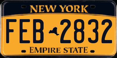 NY license plate FEB2832