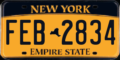 NY license plate FEB2834