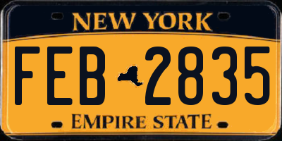 NY license plate FEB2835