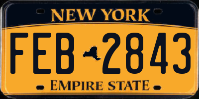 NY license plate FEB2843
