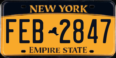 NY license plate FEB2847