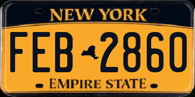 NY license plate FEB2860