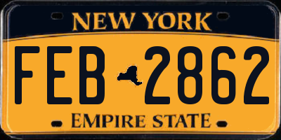 NY license plate FEB2862