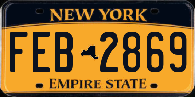 NY license plate FEB2869