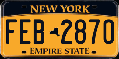 NY license plate FEB2870