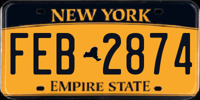 NY license plate FEB2874