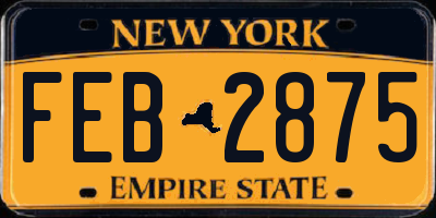 NY license plate FEB2875