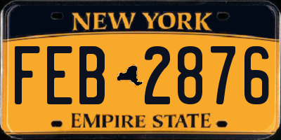 NY license plate FEB2876