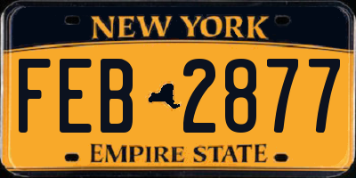 NY license plate FEB2877
