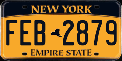 NY license plate FEB2879