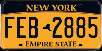 NY license plate FEB2885