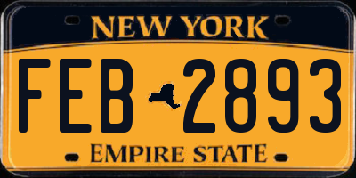 NY license plate FEB2893