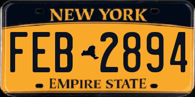 NY license plate FEB2894