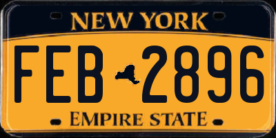 NY license plate FEB2896