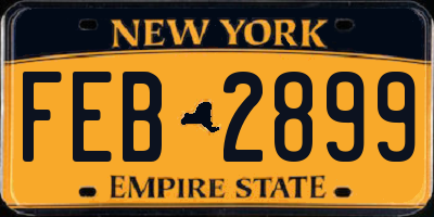 NY license plate FEB2899
