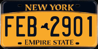 NY license plate FEB2901