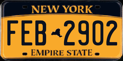NY license plate FEB2902