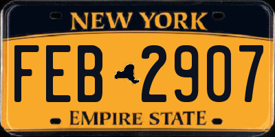 NY license plate FEB2907