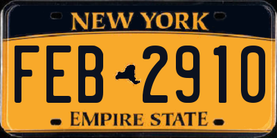 NY license plate FEB2910