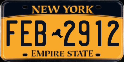 NY license plate FEB2912