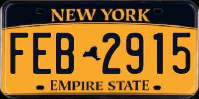 NY license plate FEB2915